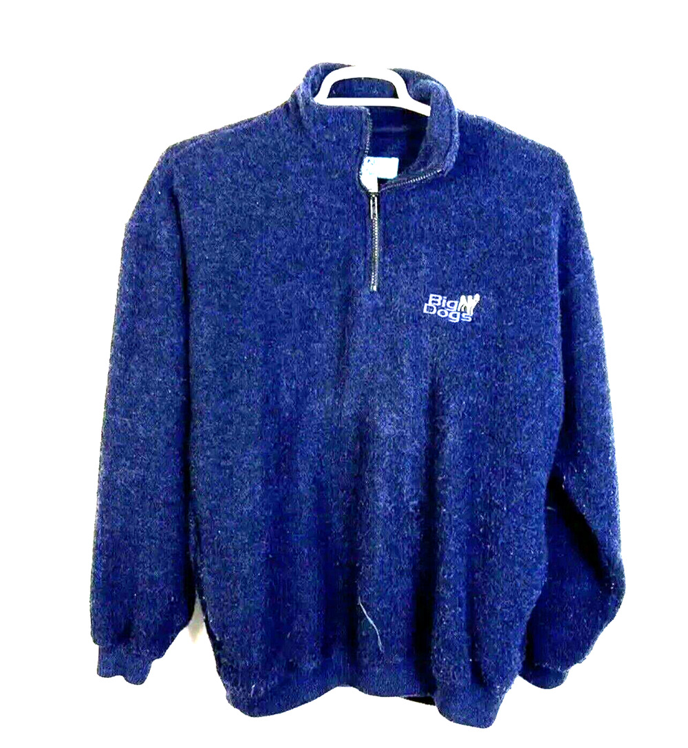 Big Dogs Quarter Zip Pullover Jacket Men's Large Navy Blue Outerwear Warm GORP